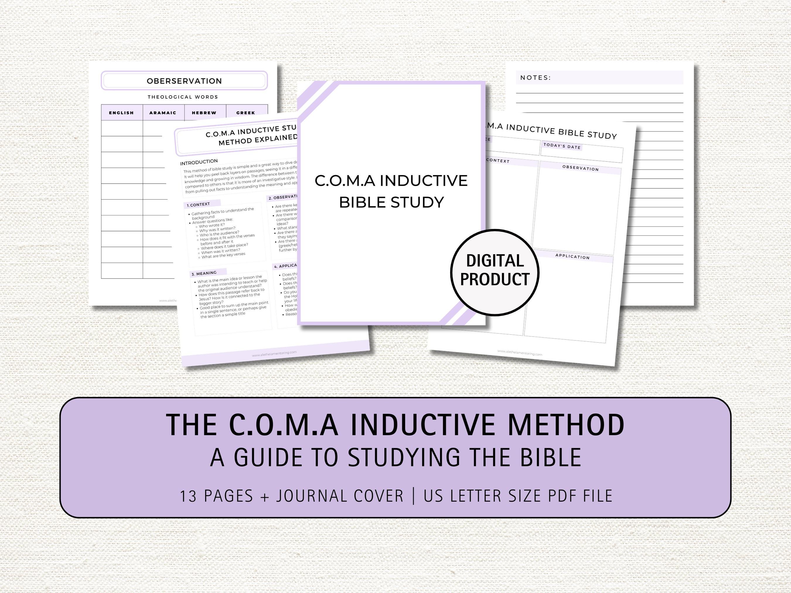 COMA Inductive Bible Study Guide: Scripture Worksheets (digital ...
