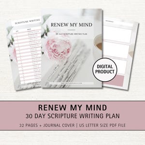 Renew My Mind Scripture Writing Plan: 30-Day Bible Study (Digital Download)