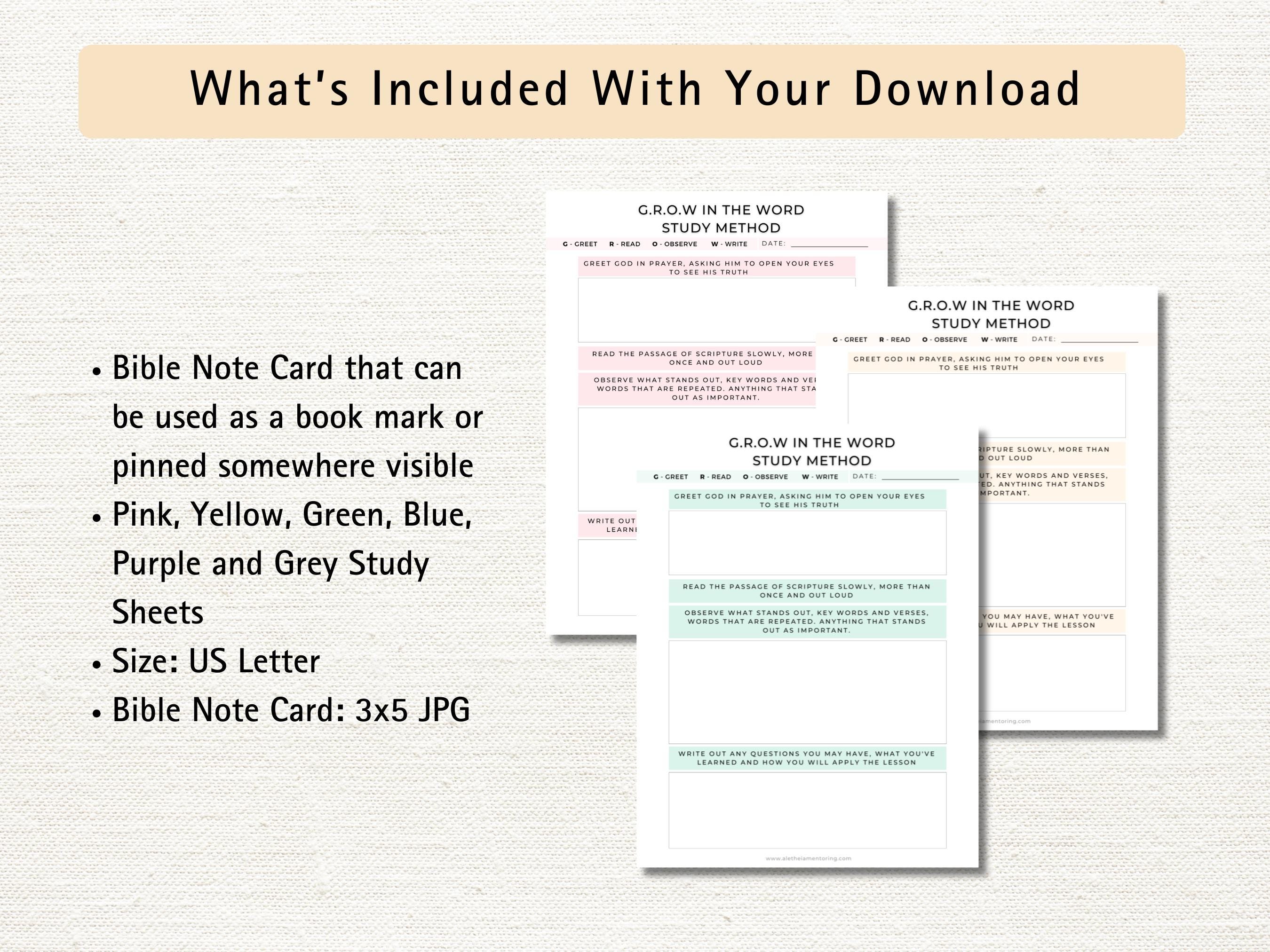 GROW Bible Study Printable: Daily Devotion Notes (digital Download) - Etsy