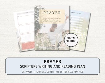 Prayer Scripture Writing Plan: Bible Study Journal (Digital Download)
