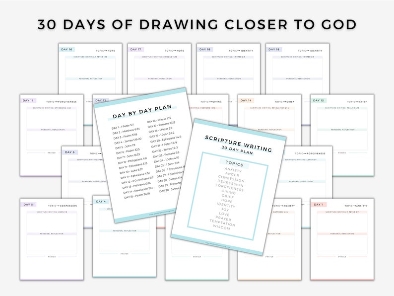 Scripture Writing 30 Day Plan Printable, Christian Health Topics ...