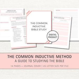 Common Inductive Bible Study Method Printable, Guide to Study the Bible, Scripture Worksheets, Christian Faith Planner, Bible Journal