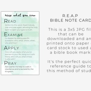 REAP What You Sow Printable Bible Study Method, Bible Study Guide ...