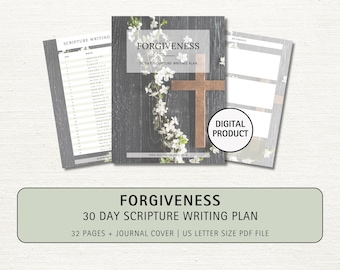 Forgiveness Scripture Writing Plan: 30-Day Bible Study Journal (Digital Download)