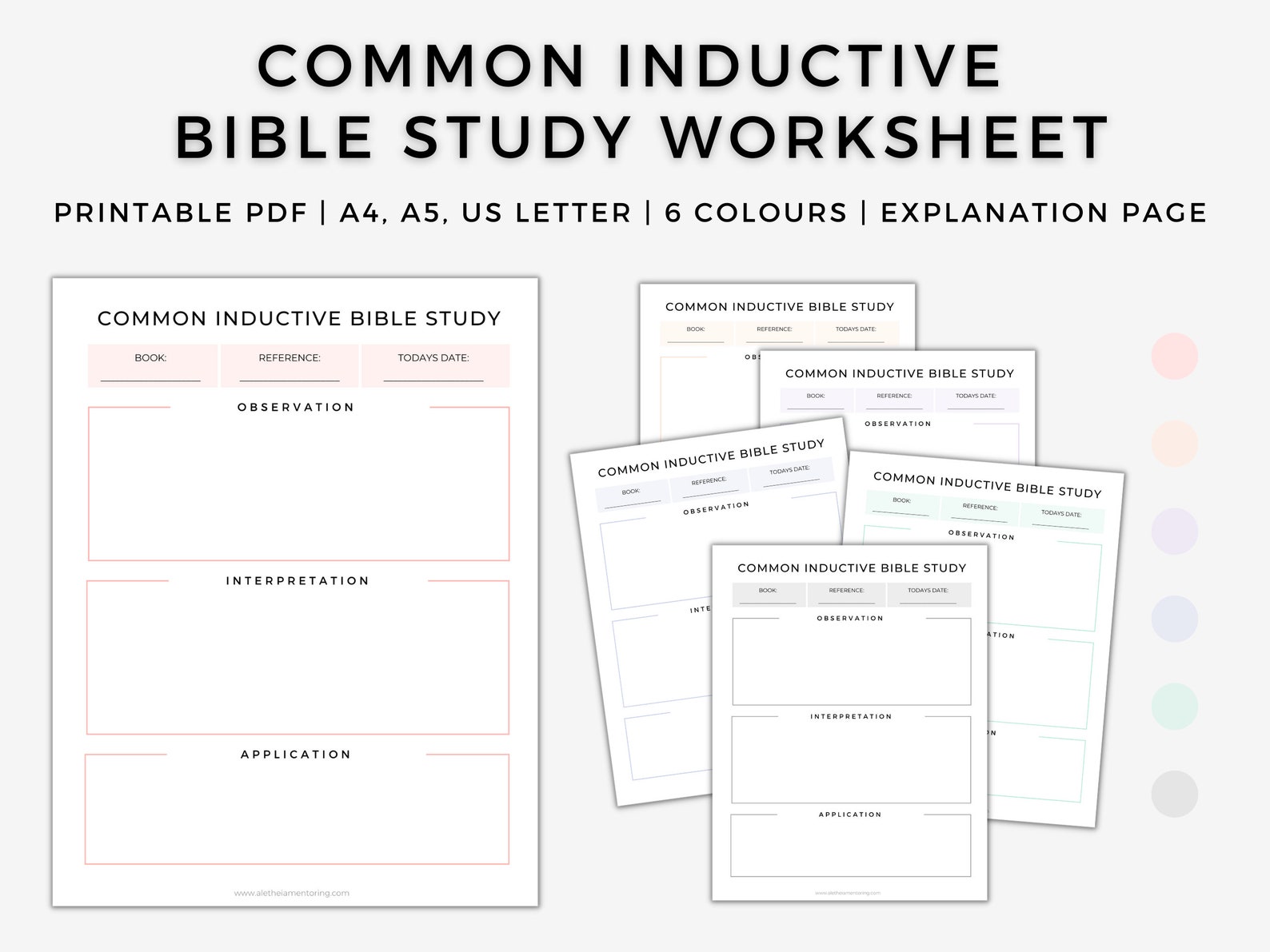 Printable Inductive Bible Study Worksheets, Guided Bible Journaling