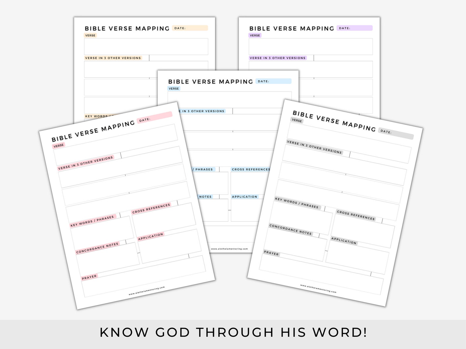Bible Verse Mapping Printable Worksheet Bible Study Note - Etsy