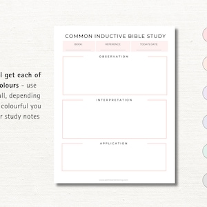 Inductive Bible Study Worksheets: Scripture Journaling Template ...