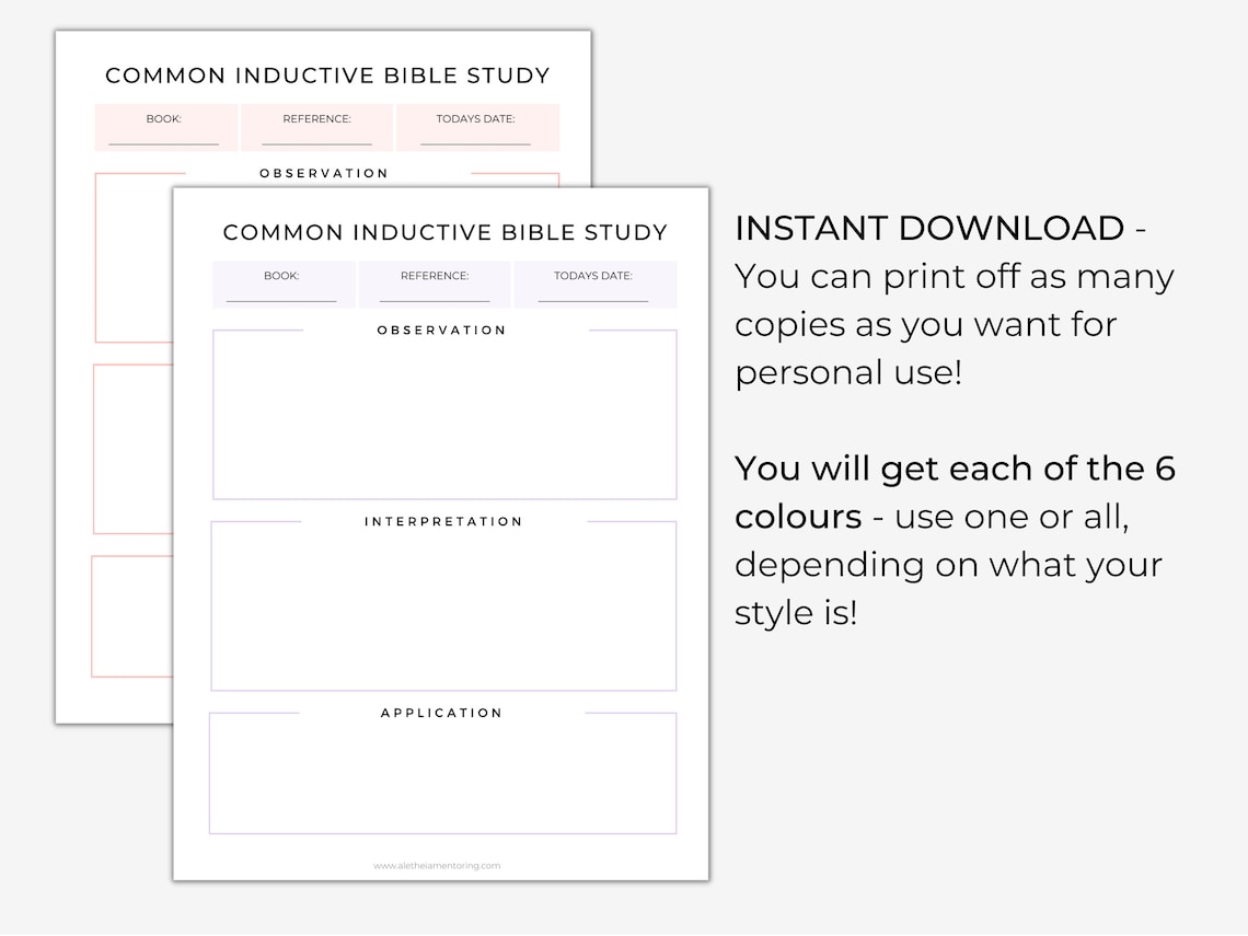 Printable Inductive Bible Study Worksheets, Guided Bible Journaling ...