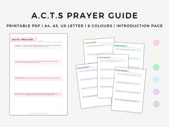 ACTS Prayer Guide Printable Bible Study Prayer Time Daily - Etsy