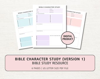 Bible Character Study Template: Christian Printable Notes (Digital Download)