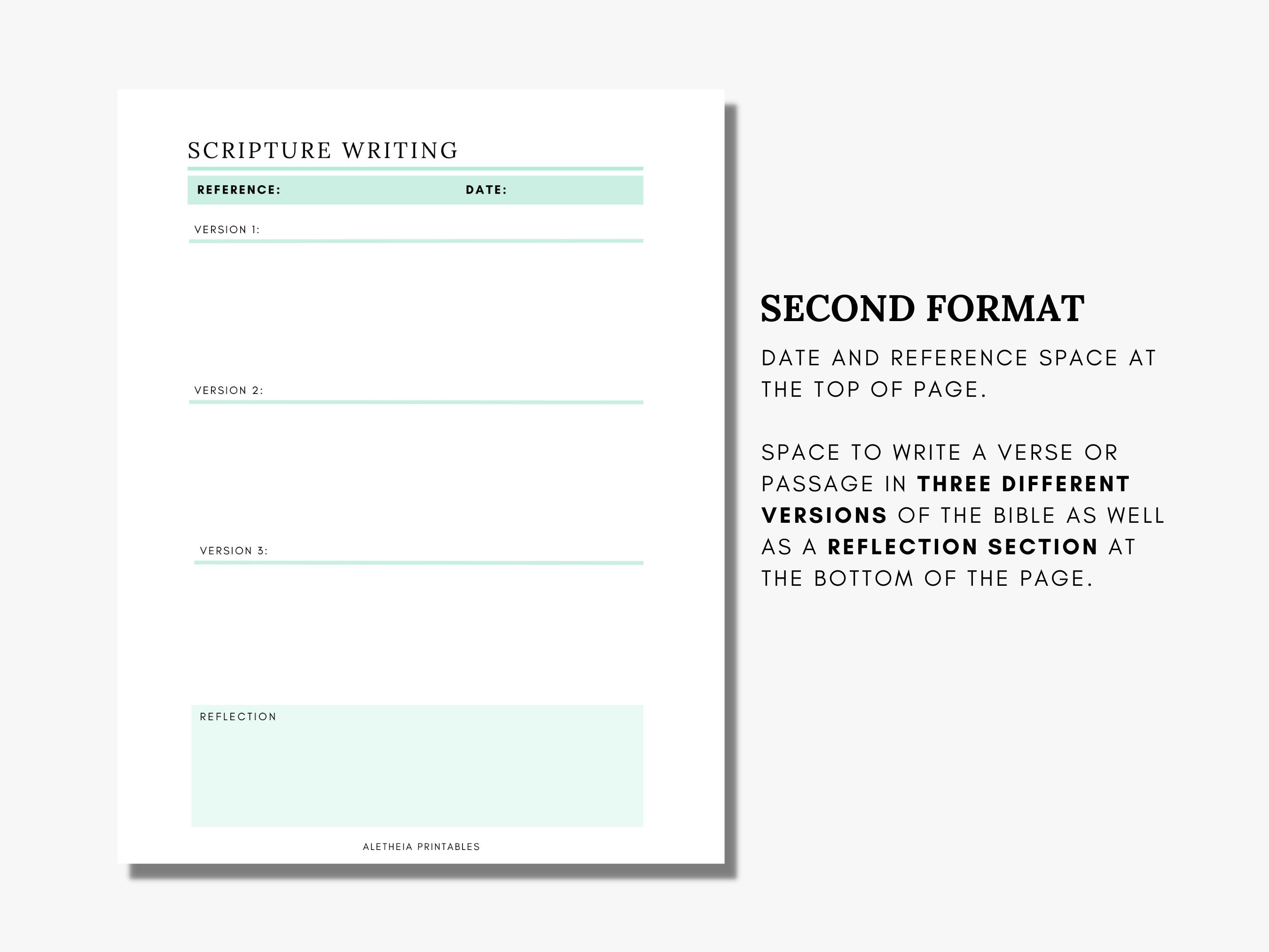 Scripture Writing Blank Pages Printable, Bible Study Resource, Bible ...