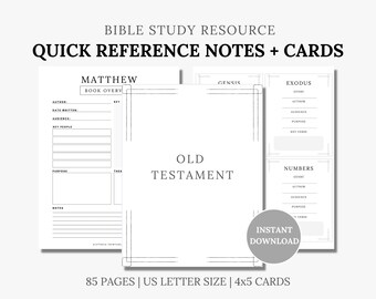 Bibelstudium Kurzanleitung zum Ausdrucken, Bücher der Bibel Aufschlüsselung, Schriftinformationskarten, Altes und Neues Testament, Christentum