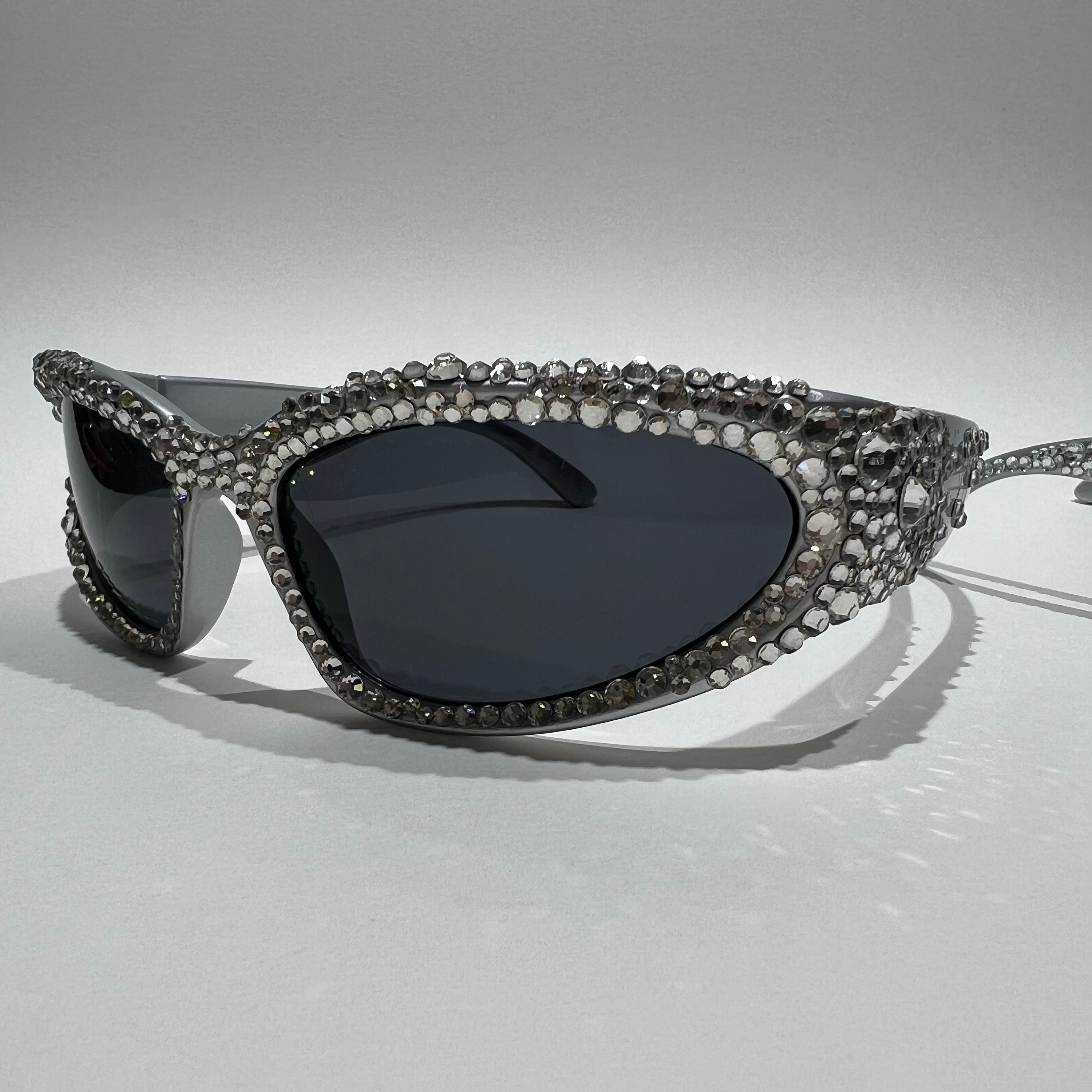 Y2k Style Rhinestone Handmade Sunglasses Handmade Rhinestone Stone Square Sunglasses G0530 – Ole main image 2