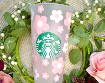 Cute Flowers Starbucks Cup | Reusable Starbucks Cold Cup
