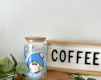 Kawaii Penguin Glass Cup | Cute Penguin Glass Cup| Iced Coffee Cup