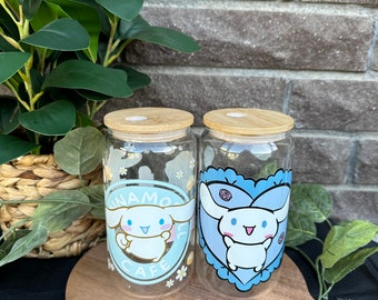 Kawaii Bunny Glass Cup | Cute Kawaii Glass Cup| Iced Coffee Cup