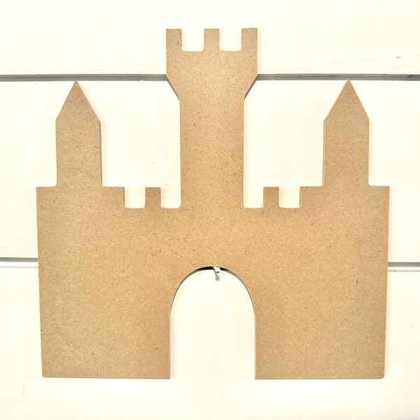 Castle Wooden Cutout- MDF Wood Case- DYI Princess/ Prince Caslte -Wood-8.5”x8.5”