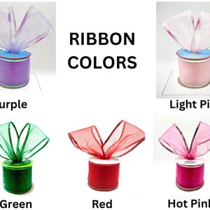 2.5”- Shimmering Iridescent Wired Ribbons-Purple,Hot Pink,Light Pink,Red,Green- Valentine’s Ribbon-Easter Ribbon-Wreath Ribbon-Craft Ribbon