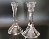 Set of 2 Lead Glass Taper Candle Holders Bleikristall Made in W Germany