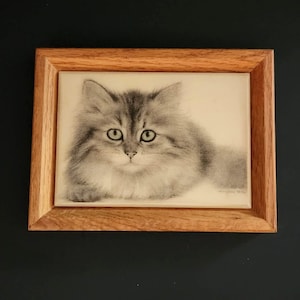 Katzenportrait - Keramikfliesen-Wandkunst
