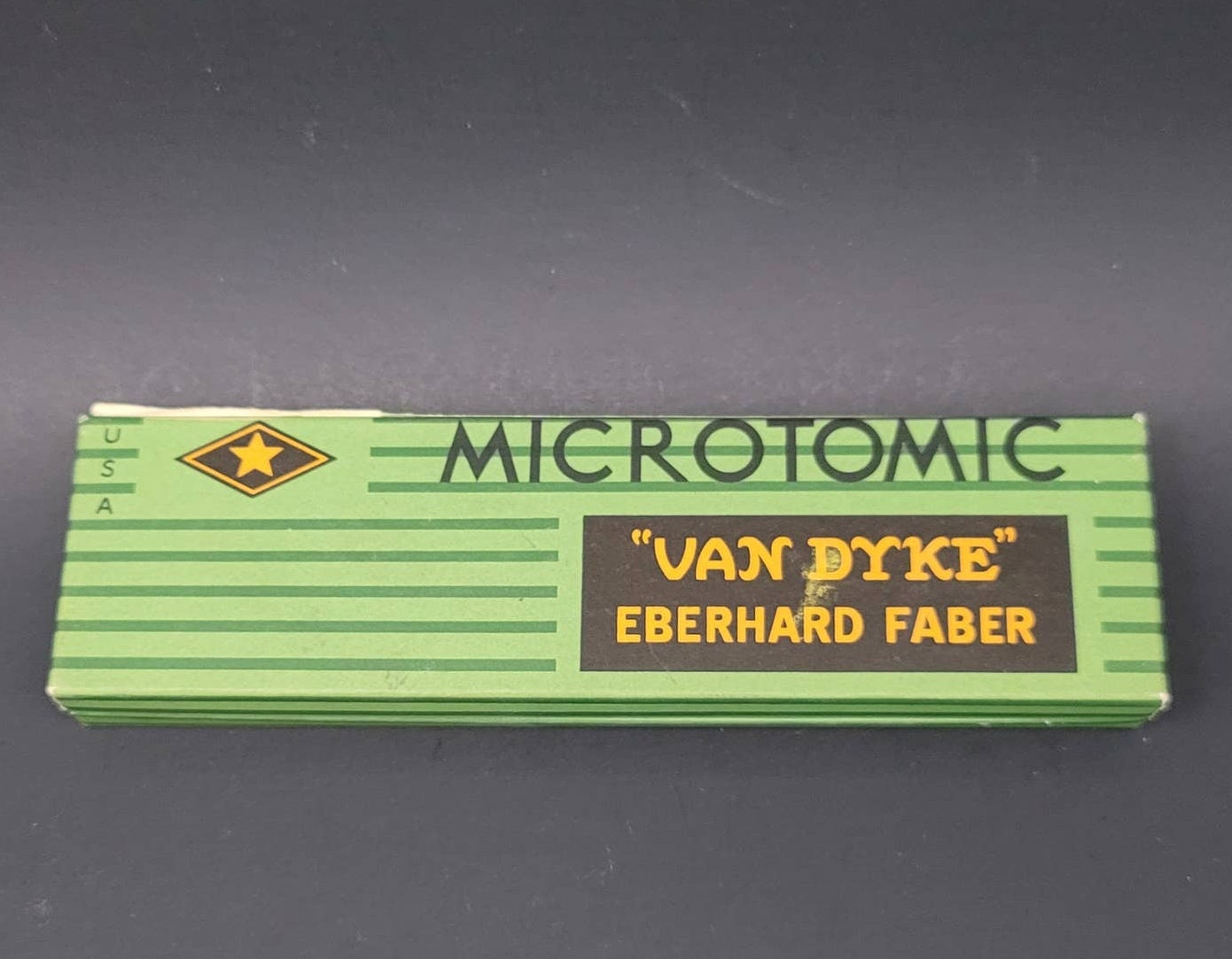 Vintage Eberhard Faber Design Ebony Wood Pencil Jet Black Extra Smooth #  6325