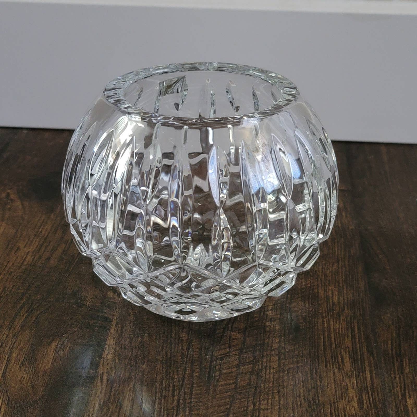 Lead Crystal Glass Vase Made in Poland Handmade Vintage Round Etsy