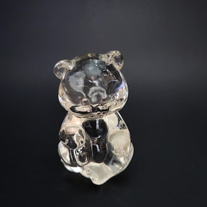 Small Vintage Fenton Clear Glass Bear Figurine | 3.5&quot; tall