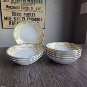 Cuencos de postre vintage de porcelana pintada a mano: cuencos para frutas y helados con delicados diseños, vajilla coleccionable