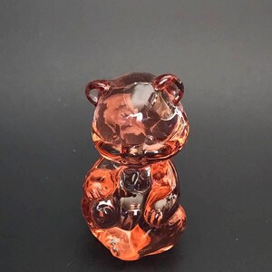 Small Vintage Fenton Pink Glass Bear Figurine | Paper Weight | 3.5&quot; tall