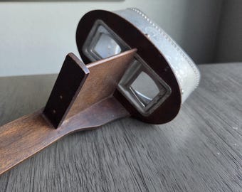 Estereoscópio Vintage | Estereoscópio Antigo para Cartões Fotográficos | Item Histórico de Colecionador para Decoração de Casa