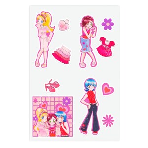 Fashionable, Y2K, Anime Girls Sticker Sheet