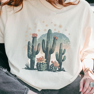 Boho Cactus Graphic T-Shirt: Vintage Desert Dream Tee