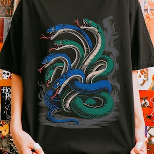 Vintage Snake Distressed Oversized Graphic Tee, Comfort Colors T-Shirt