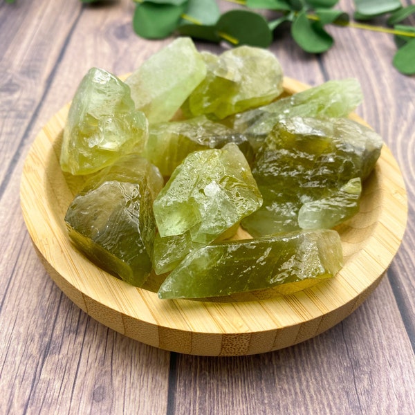 Rough Natural Green Calcite (1.5”-2") Raw - 1 Piece High Quality Unpolished Crystal Gemstone - Fertility and Balance