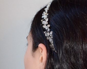 Flower Crystal Glass Hair Jewelry Headband