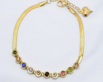 Rainbow Bracelet - 18K Gold-Plated and Tarnish-Free