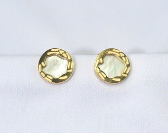 18K Gold-Plated Pearl Studs - Tarnish-Free