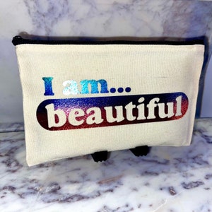 Regenbogen Glitzer Kosmetik Stiftetasche I am Beautiful LGBT