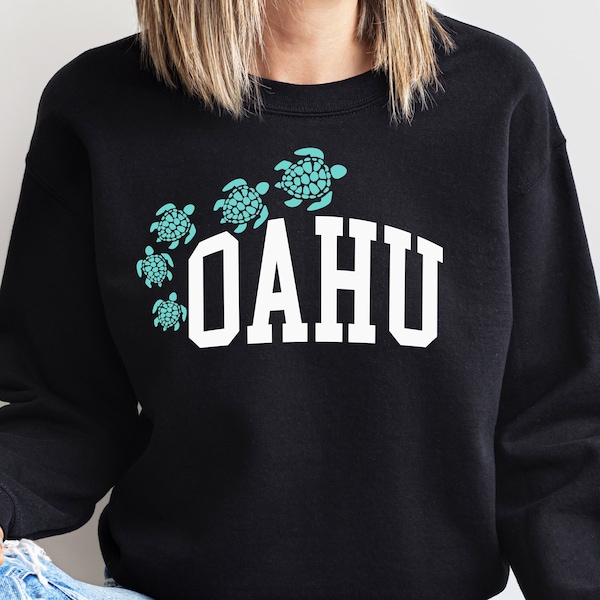Oahu Hawaii Crewneck Sweatshirt, Hawaii Sweater, O'ahu Crewneck, Hawaii Gift,  Hawaii Pullover, Aloha State Sweatshirt, Sea Turtle