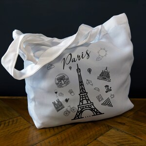 Paris Tote Bag, Eiffel Tower Tote Bag, France Tote Bag, Traveler Tote Bag, Paris Bag, France Theme Tote, Paris Gift, Vacation Tote