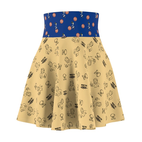 Fallout Nuka Cola Vault Boy Women's Skater Skirt (AOP)