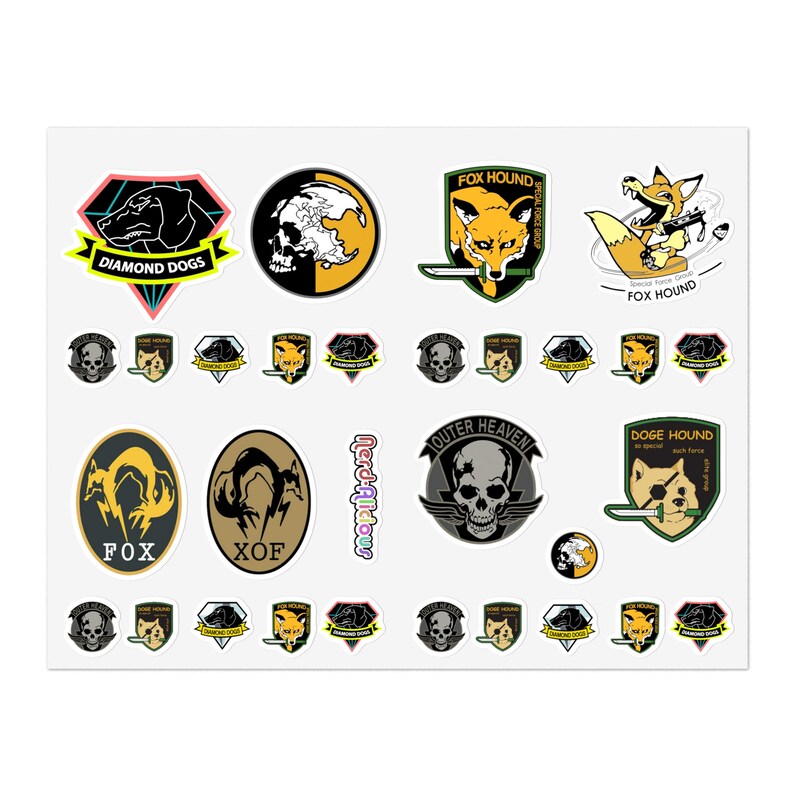 Adesivi Metal Gear Solid (5 Pezzi) - Decalcomanie In Metallo 4'' - Fatte A Mano - Foto 2