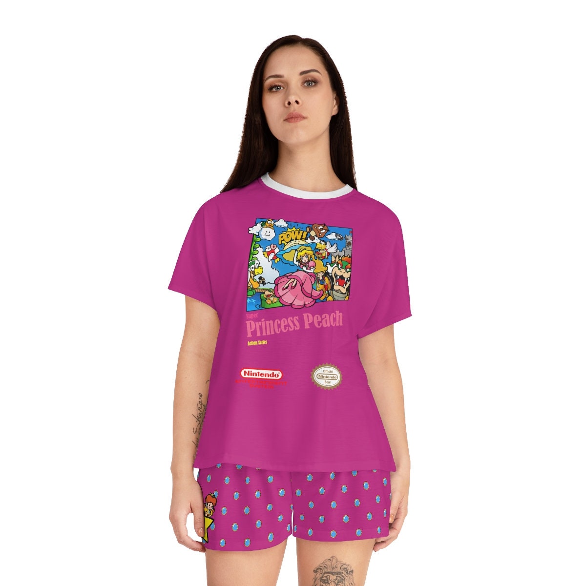 Princess Peach Retro NES Cover Pajama Set AOP Etsy