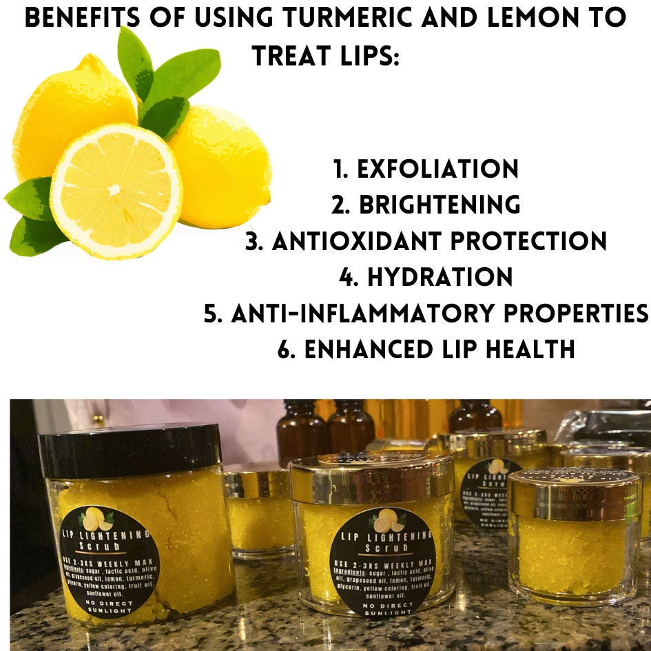 Lemon Turmeric Lip Scrub for Dark Lips
