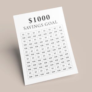 Savings challenge, savings tracker, savings spreadsheet, savings goal, savings planner, 1000 savings challenge, simple savings challenge