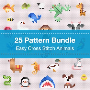 25 Animal Cross Stitch Patterns - Easy