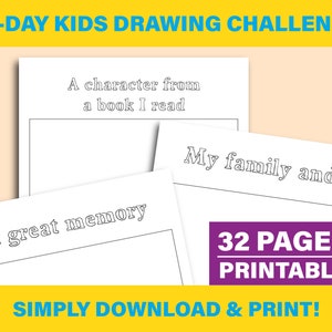 30 Day Drawing Challenge for Kids (printable drawing sheets, doodle challenge, creativity activities, daily art activity)