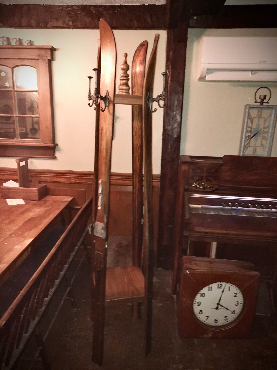 Antique Skis Coat Rack Etsy