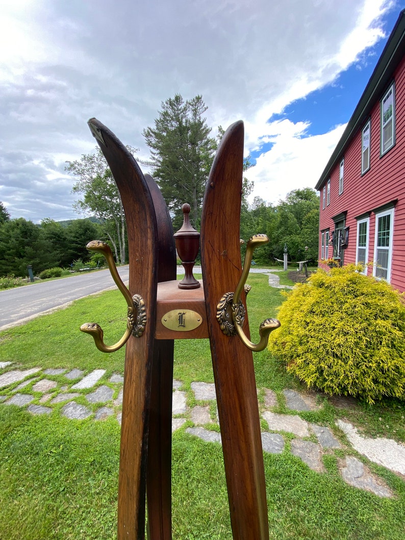 Antique Skis Coat Rack Etsy