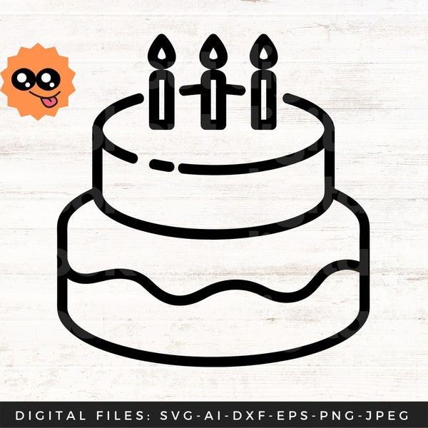 Birthday Cake - Instant Digital Download, svg, ai, dxf, eps, png, studio3, and jpg files included! Happy Birthday, Celebration, Party